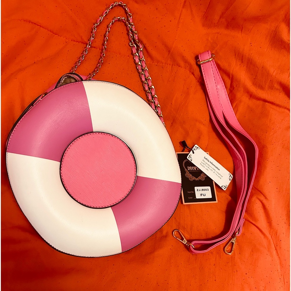 Diophy pink Cosplay vegan leather lifebuoy purse